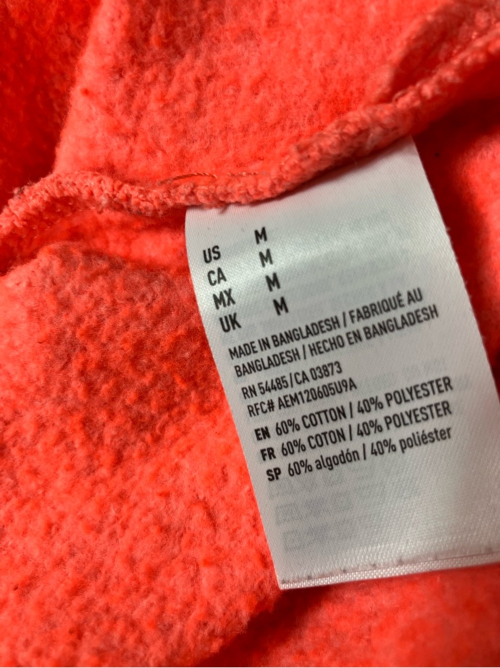 American Eagle 🦅 Bright Coral  'Live Your Life' Hoodie Med *DISCOUNTED SHIPPING - Picture 7 of 13